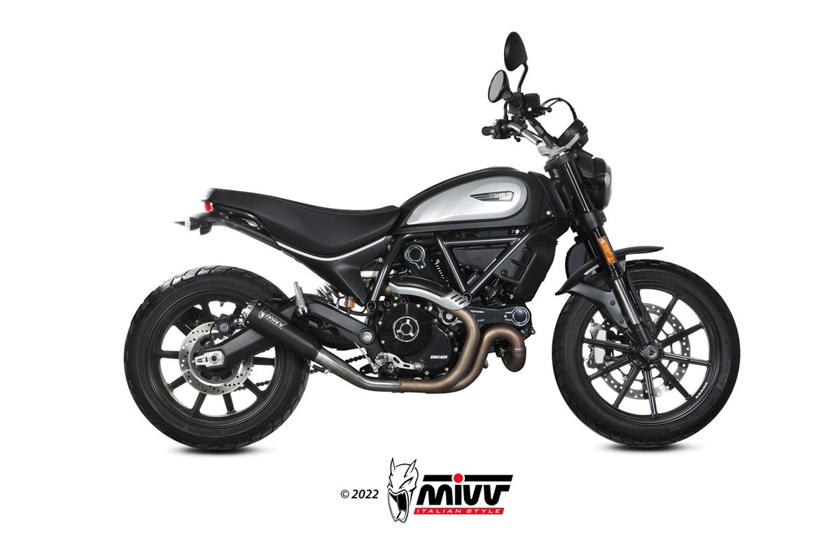 Silencieux Echappement Mivv X-M1 Noir Noir Inox Ducati Scrambler 800 Icon Icon Dark 2021 - 2022