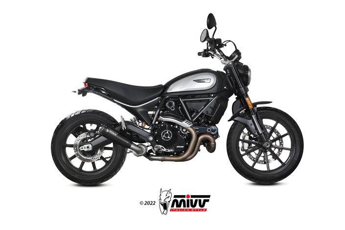 Schalldämpfer Escape Mivv X-M1 Schwarz Schwarz Edelstahl Ducati Scrambler 800 Icon Icon Dark 2021 - 2022