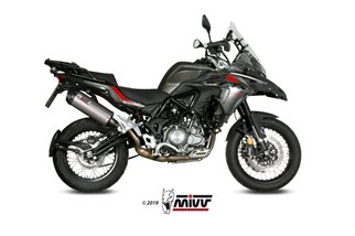 Silencieux Echappement Mivv Oval Titane Avec Coupelle Carbone Benelli Trk 502 X 2018 - 2022