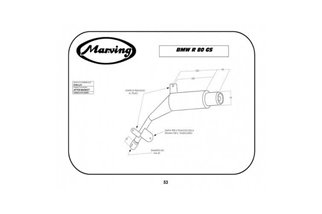 TERMINALE SCARICO SILENZIATORE NERO MARVING BMW R 80 GS 1981 1984