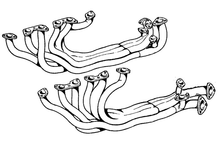 COPPIA COLLETTORI DI SCARICO MANIFOLD ANSA FR 2281 FERRARI BB 365 GT 4 1973 1976