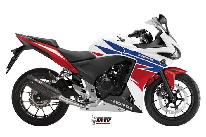 Silencieux Echappement Mivv Suono Noir Noir Inox Honda Cbr 500 R 2013 - 2015