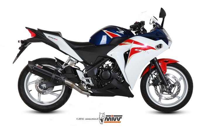 Silencieux Echappement Mivv Suono Noir Noir Inox Honda Cbr 250 R 2011 - 2014