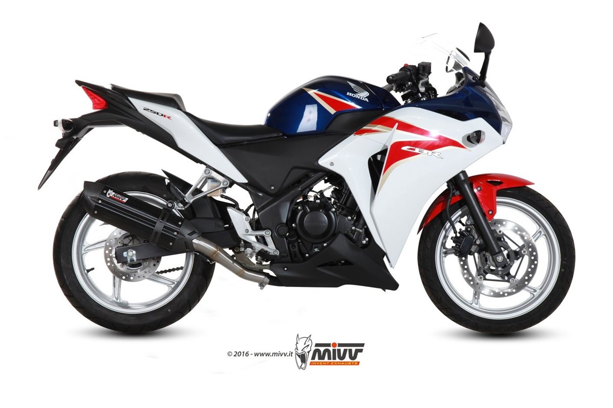 Silencieux Echappement Mivv Suono Noir Noir Inox Honda Cbr 250 R 2011 - 2014