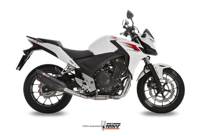 Schalldämpfer Escape Mivv Suono Schwarz Schwarz Edelstahl Honda Cb 500 FX 2013 - 2015