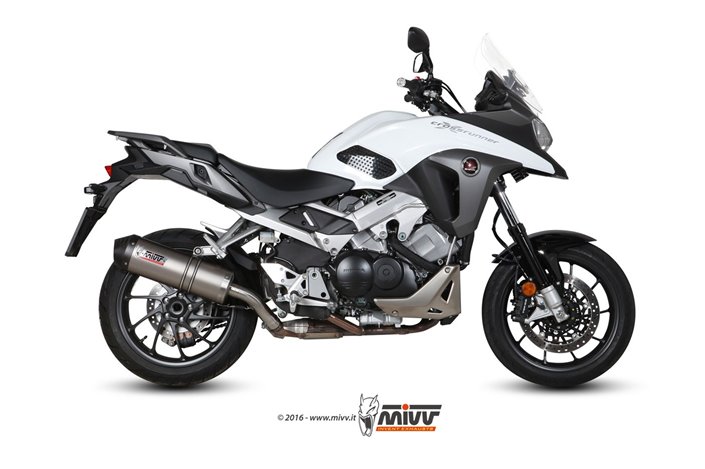 Sistema di Scarico Terminale H.058.LNC Mivv Oval Titanio Con Coppa Carbonio Honda Crossrunner 2015 - 2020