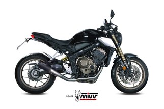 Full System 1 In 1 Exhaust Mivv Mk3 Black Black Stainless Steel Honda Cb 650 R 2019 - 2022