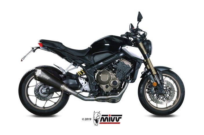 Full System 1 In 1 Exhaust Mivv Delta Race Black Black Stainless Steel Honda Cb 650 R 2019 - 2022