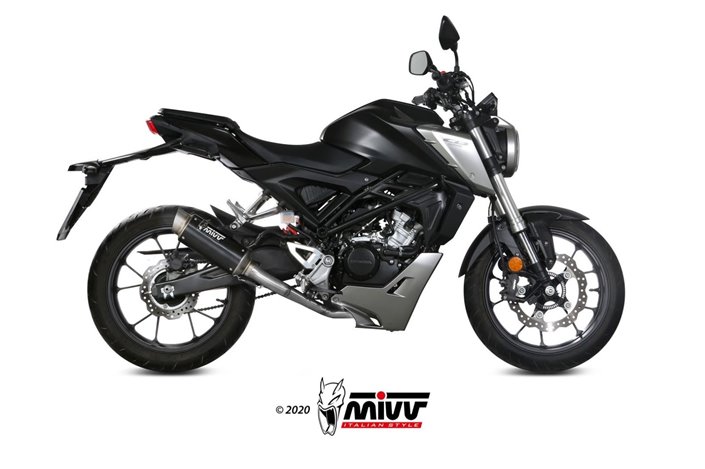 Full System 1 In 1 Exhaust Mivv Gp Pro Black Black Stainless Steel Honda Cb 125 R 2018 - 2020