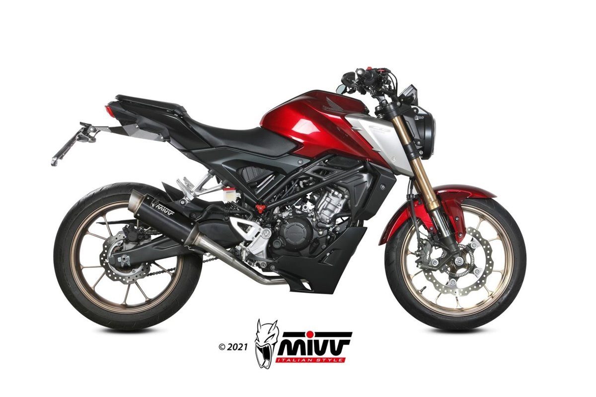 Full System 1 In 1 Exhaust Mivv Gp Pro Black Black Stainless Steel Honda Cb 125 R 2021 - 2022