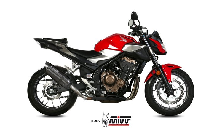 Silencieux Echappement Mivv Suono Noir Noir Inox Honda Cb 500 F 2019 - 2022