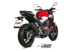 Schalldämpfer Escape Mivv Suono Schwarz Schwarz Edelstahl Honda Cb 500 F 2019 - 2022