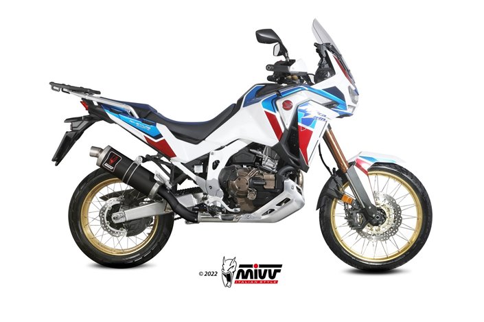 Silencer Exhaust Mivv Dakar Black Black Stainless Steel Honda Crf 1100 L Africa Twin 2020 - 2022