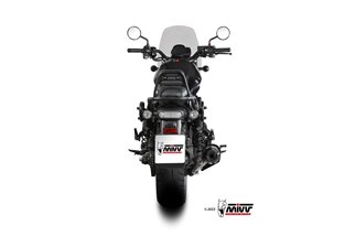 Sistema di Scarico Terminale H.092.LH1BG Mivv HR-1 INOX NERO FONDELLO CARBONIO LUNGO Honda CMX 1100 Rebel 2022-24