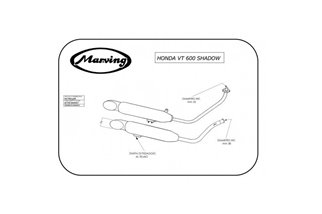 SISTEMA DI SCARICO COMPLETO MARVING HONDA VT 600 C SHADOW 1989 2002