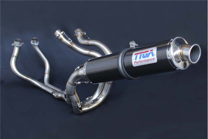 Terminale di scarico race inox tondo carbonio Tyga Honda RVF400RR NC35