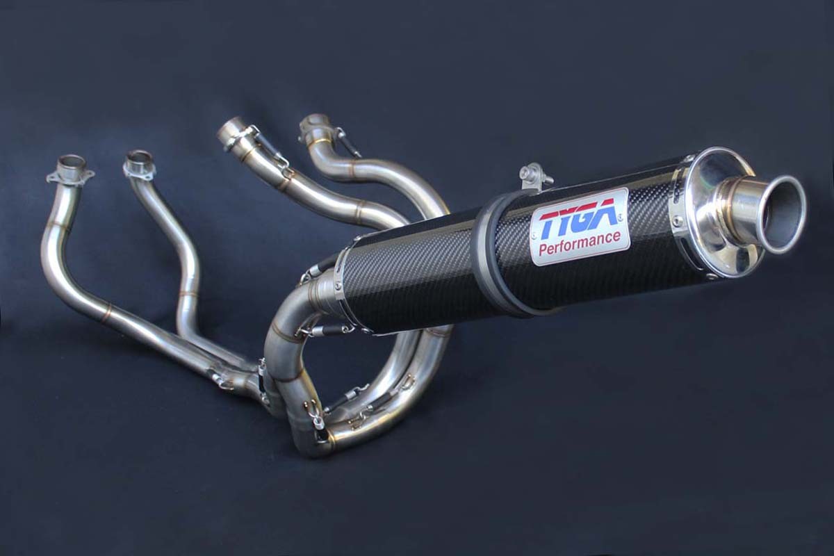 Terminale di scarico race inox tondo carbonio Tyga Honda VFR400RR NC30