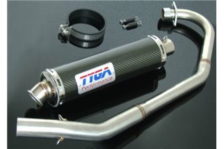 Terminale di scarico inox tondo carbonio Tyga Honda CBR125R/CBR150R 2004-10