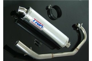 Exhaustset stainless steel alum. silencer round Tyga Honda CBR125R/CBR150R 2004-10