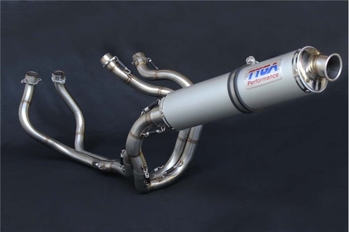 Terminale di scarico corsa acciaio inox tondo alluminio Tyga Honda VFR400RR NC30