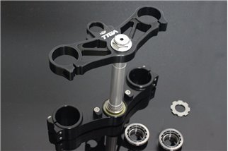 Gabelbrückensatz cnc schwarz Tyga Honda NSR250 MC28