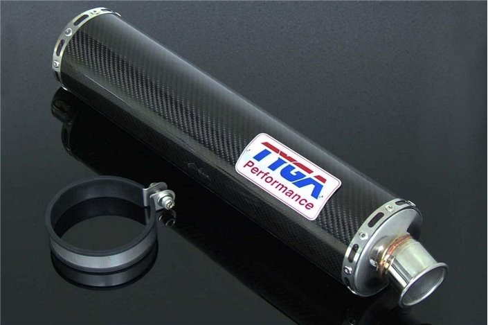 Silenziatore, carbonio, tondo, slip-on, compl. Tyga Honda RVF400RR NC35