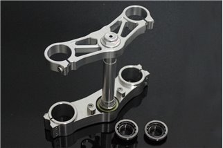 Gabelbrückensatz, cnc silber, Gabeln passend für Tyga Honda RVF400RR NC35