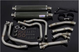 Exhaustset race stainless steel (high level) double carbon silencers Tyga Honda RVF400RR NC35