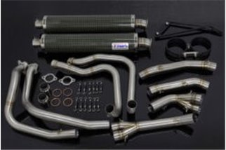 Exhaustset race stainless steel (high level) double carbon silencers Tyga Honda RVF400RR NC35