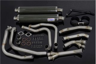 Exhaustset race stainless steel (high level) double carbon silencers Tyga Honda RVF400RR NC35