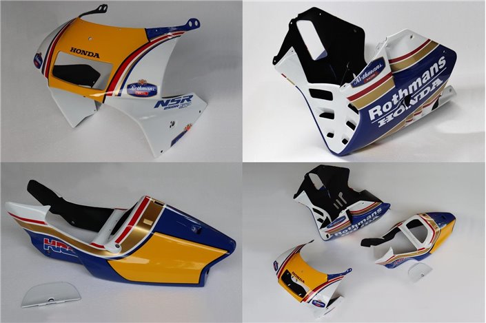 Bausatz, Karosserie, GFK, Schaftform, lackierter Rothmans Tyga Honda NSR250