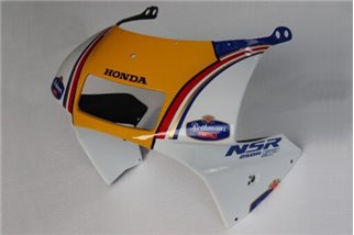 Capot supérieur (street grp), forme stock, peint rothmans Tyga Honda NSR250 MC21