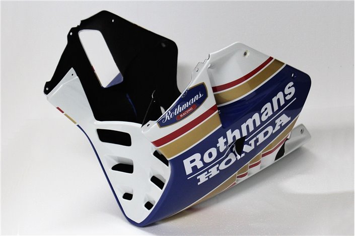 Untere Motorhaube (grp), Serienform, lackierter Rothmans Tyga Honda NSR250