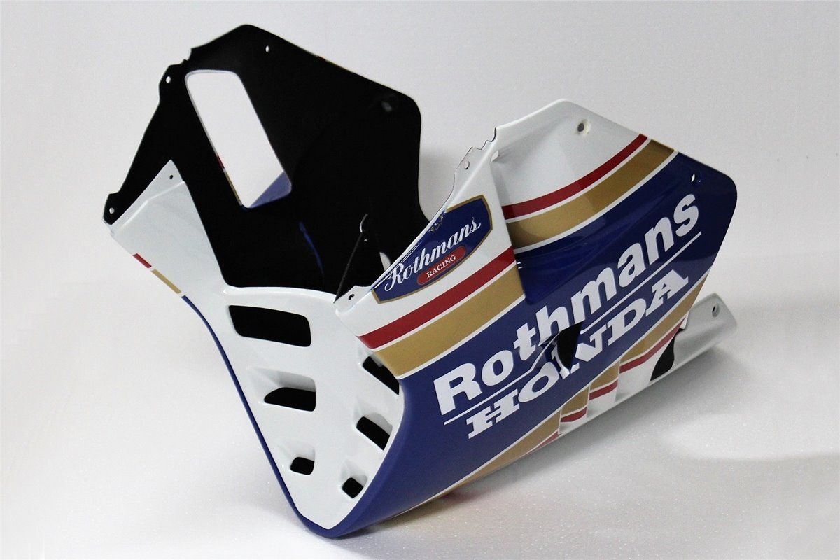 Lower cowling (grp), stock shape, painted rothmans Tyga Honda NSR250 MC28