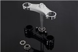 Triple clamp set, cnc, silver top triple clamp, black lower clamp, forks to fit Tyga Honda NSR250