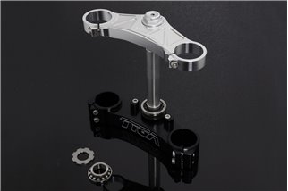 Triple clamp set, cnc, silver top triple clamp, black lower clamp, forks to fit Tyga Honda NSR250