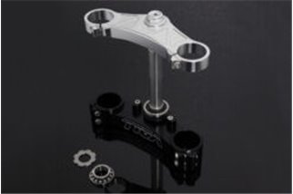 Triple clamp set, cnc, silver top triple clamp, black lower clamp, forks to fit Tyga Honda NSR250