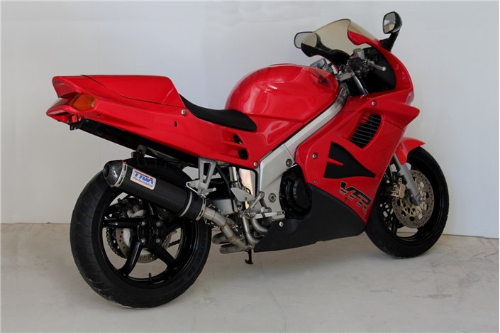 Satz, Rohr Full Race System, ovales Carbon, Carbon-Ende, rechter Ausgang, Gen 4 Tyga Honda VFR750F Gen 4, 94-97