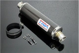 Silenziatore carbonio tondo, 2" x 380mm Tyga Honda VFR750F Gen 4, 94-97