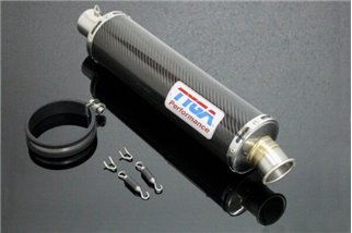 Silenziatore carbonio tondo, 2" x 380mm Tyga Honda VFR750F Gen 4, 94-97