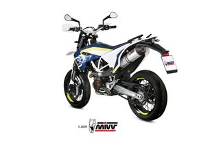 Silencieux Echappement Mivv Oval Titanium Avec Coupelle Carbone Husqvarna 701 Enduro Supermoto 2017 - 2020