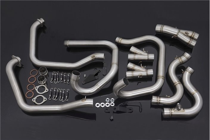 Set, tubo, uscita dx, impianto completo race, 3rd gen, (senza silenziatore) Tyga Honda VFR750F Gen 3 90-93