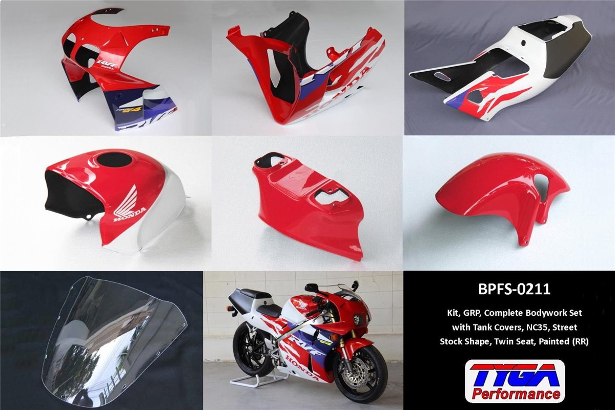 Lackierter Bausatz komplette Karosserie RR, „Twin“ Tyga Honda RVF400RR NC35