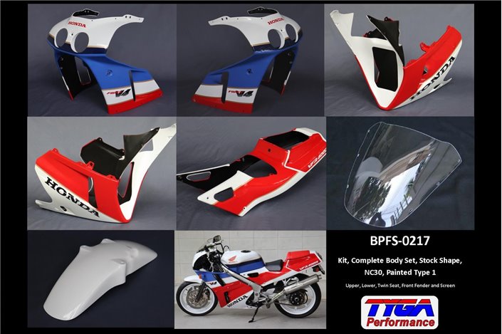 Bausatz, kompletter Karosseriesatz, Serienform, lackierter Typ 1 Tyga Honda VFR400RR NC30