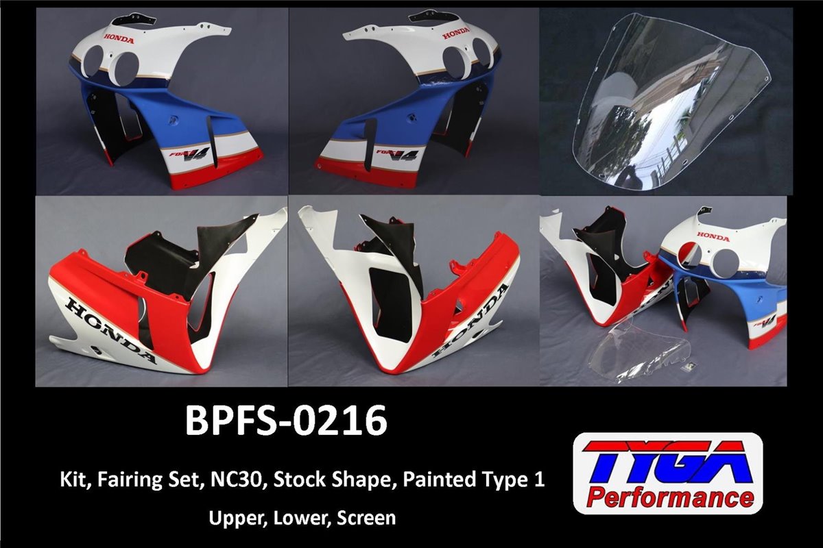 Kit, fairing set, stock shape, painted type 1 Tyga Honda VFR400RR NC30