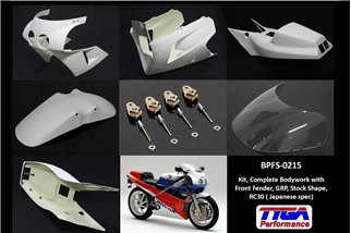 Kit, complete bodywork with front fender grp stock shape Tyga Honda VFR750R RC30