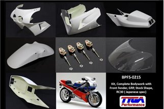 Kit, complete bodywork with front fender grp stock shape Tyga Honda VFR750R RC30