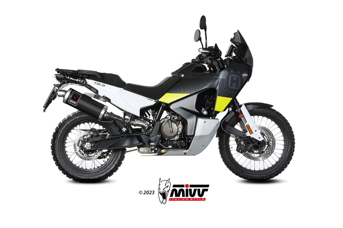 Sistema di Scarico Terminale HU.002.LEKB Mivv DAKAR INOX NERO Husqvarna Norden 901 2022-2024