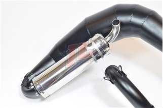 Silencer Jl Exhausts Krp3-Road Curly Bolt-On Black Lambretta