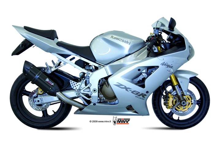 Silencieux Echappement Mivv Suono Noir Inox Noir Kawasaki Zx-6 Rr 2003 - 2004